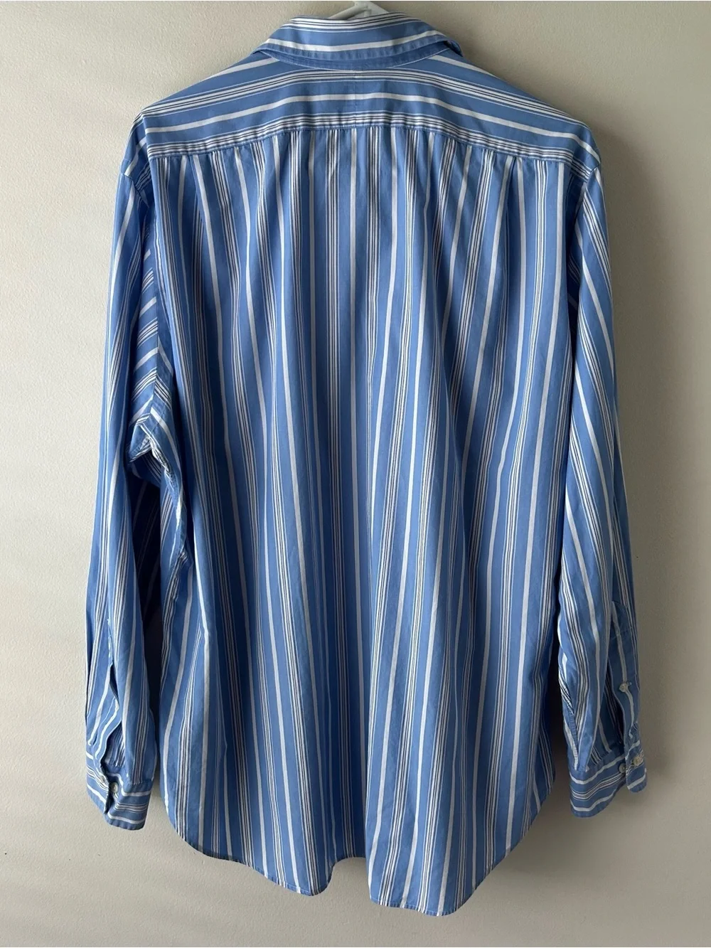 Polo Ralph Lauren Philip 100% Cotton Button Down Shirt 16.5” Neck Blue White
